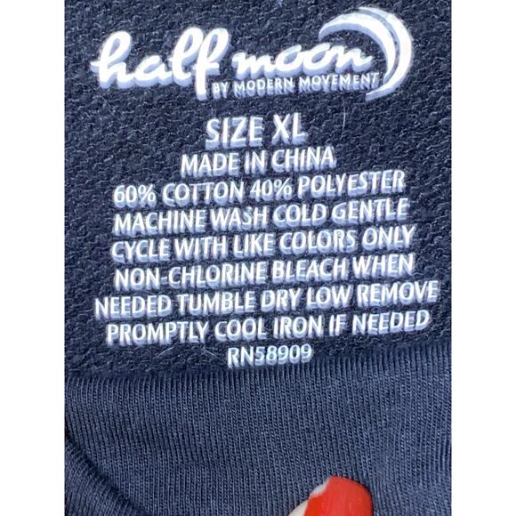 Cowl Neck Sweatshirt Black XL 3/4 Sleeve Women’s Half Moon by Modern Movement - Picture 3 of 4